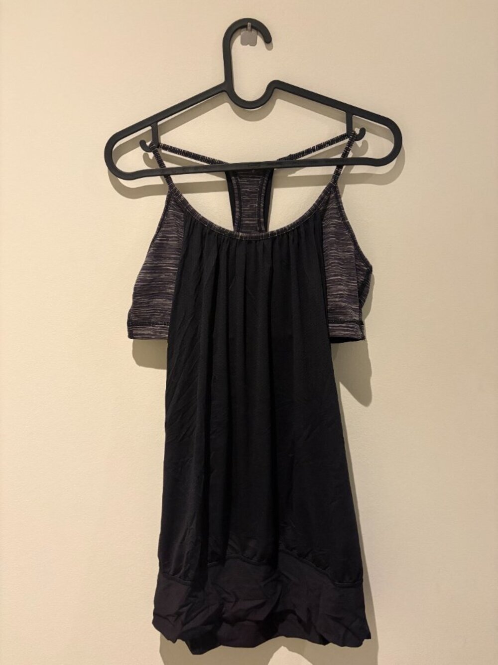 Lululemon No Limits Tank Black Space Dye Built-In Bra
